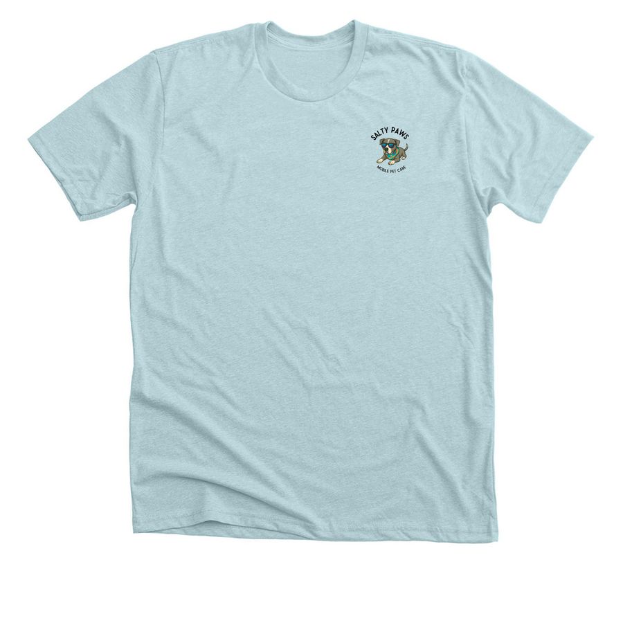 Stay Salty. Love Animals. T Shirts Black Logo&nbsp;, a Heather Ice Blue Premium Unisex Tee