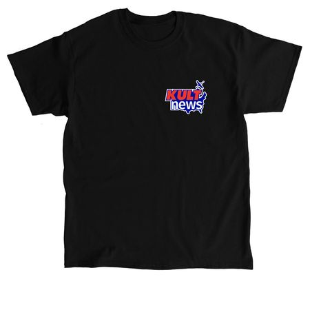 KULT News "Stickered", a Black Classic Unisex Tee