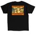 California design on back, a Black Classic Unisex Tee (back-view)