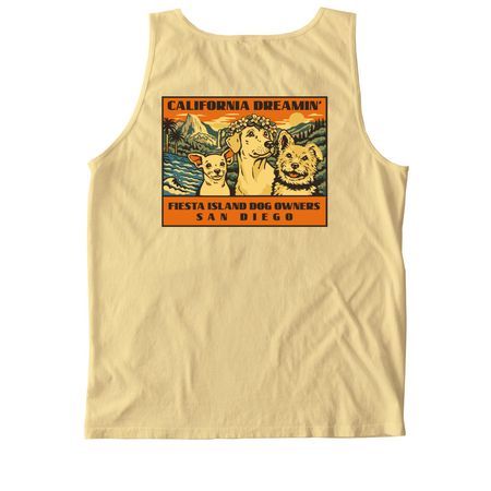 California design on back, a Butter Comfort Colors Tank Top