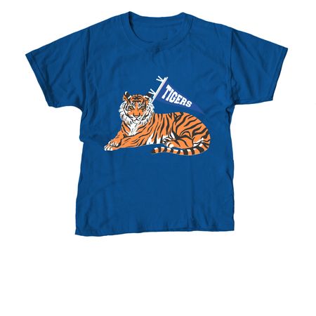Tiger Pennant Shirts, a Royal Blue Youth Unisex Tee
