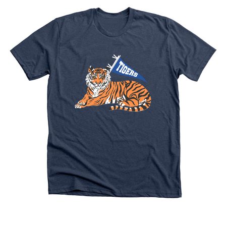 Tiger Pennant Shirts, a Heather Navy Premium Unisex Tee