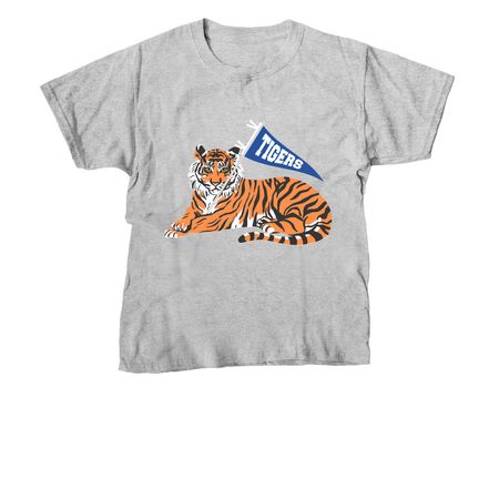 Tiger Pennant Shirts, a Sport Grey Youth Unisex Tee