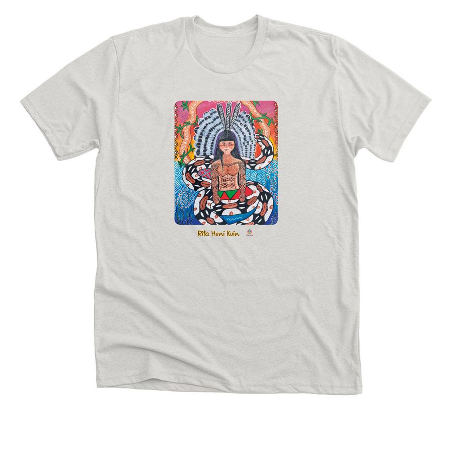 Yub? Nawa Ainbu - The Enchanted Boa Woman, a Heather Cement Premium Unisex Tee