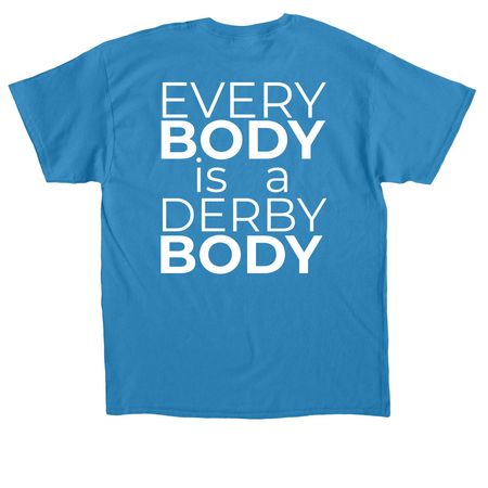 FRD Disability Pride, a Sapphire Classic Unisex Tee (back-view)