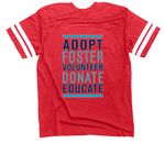 Shark Week with GMSP - 1, a Vintage Red / White Football Jersey Tee (back-view)