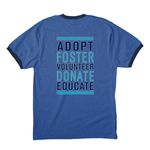 Shark Week with GMSP - 1, a Heather Royal/ Navy Cotton Ringer Tee (back-view)