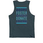 Shark Week with GMSP - 1, a Dark Grey Premium Cotton Tank (back-view)