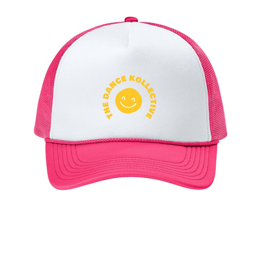 Summer 26 - Trucker Hat, a White/ Neon Pink Printed Foam Trucker Hat