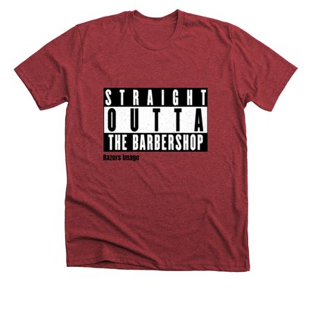Straight Outta The Barbershop, a Heather Canvas Red Premium Unisex Tee