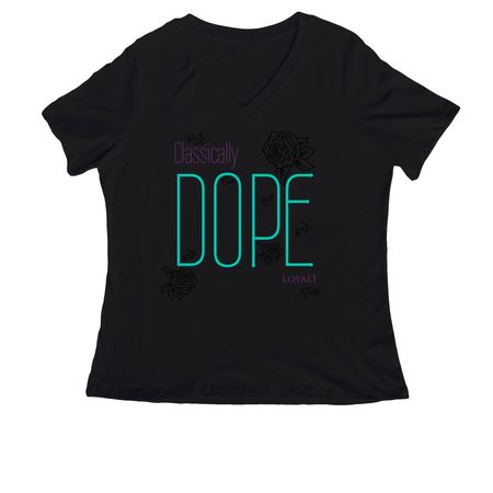 IYKYK, a Black Women's Relaxed V-Neck Tee