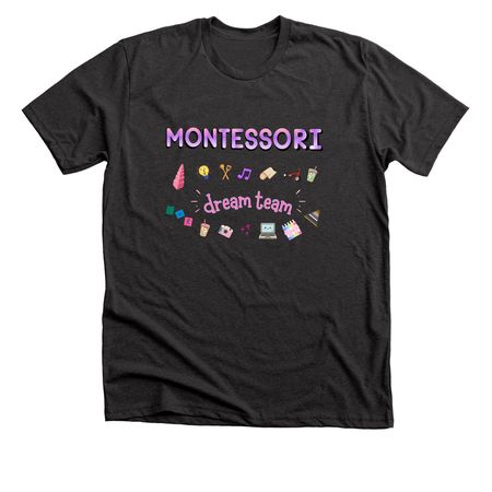 Montessori Team Tee V2, a Dark Grey Heather Premium Unisex Tee