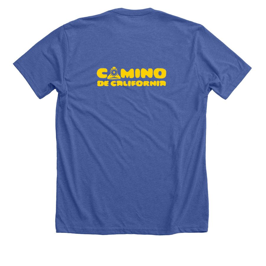2026 Saint Junipero Serra Walking Pilgrimage&nbsp;, a Solid True Royal Premium Unisex Tee (back-view)