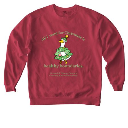 Christmas Goose, a Crimson Comfort Colors Crewneck Sweatshirt