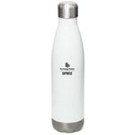 Wear Your Support. Share Your Impact., a White Stainless Steel Water Bottle (back-view)