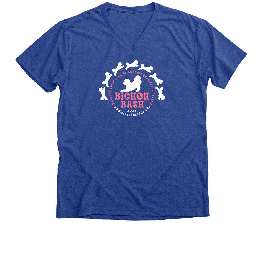 BFCACT Bichon Bash 2026 - pink, a Heather True Royal Premium V-Neck Tee