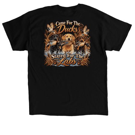 Came For Ducks, Stayed 2-Sided, a Black Classic Unisex Tee (back-view)