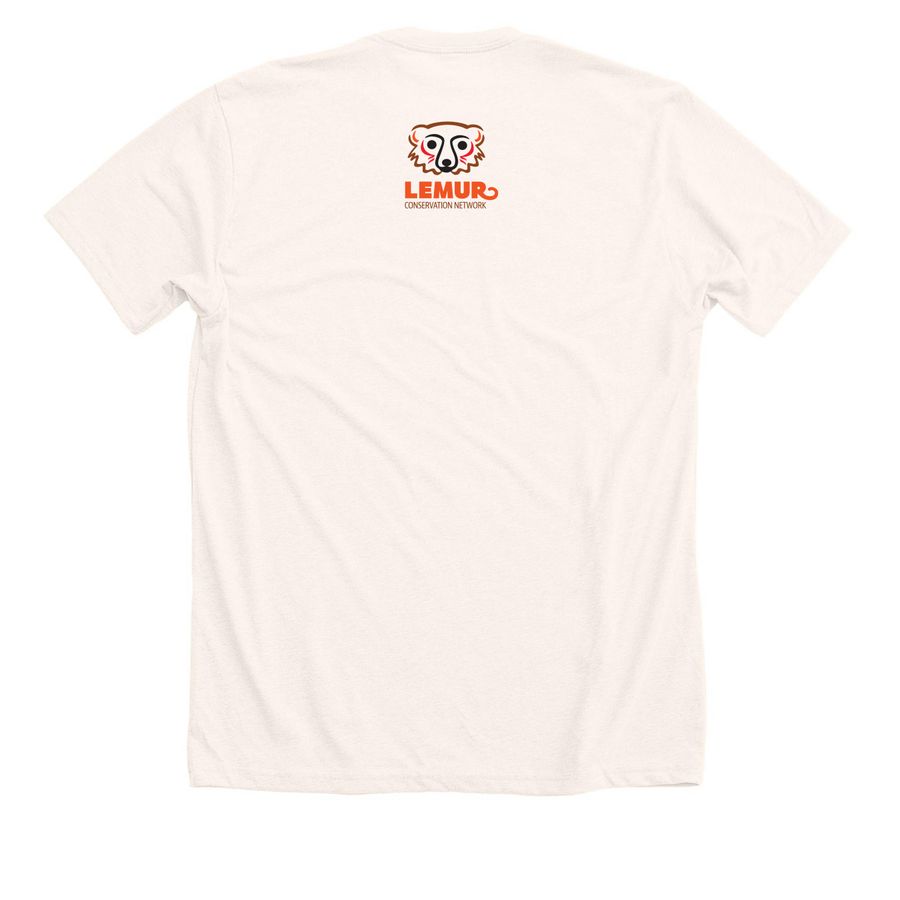 2026 World Lemur Festival Shirts, a Heather Natural Premium Unisex Tee (back-view)