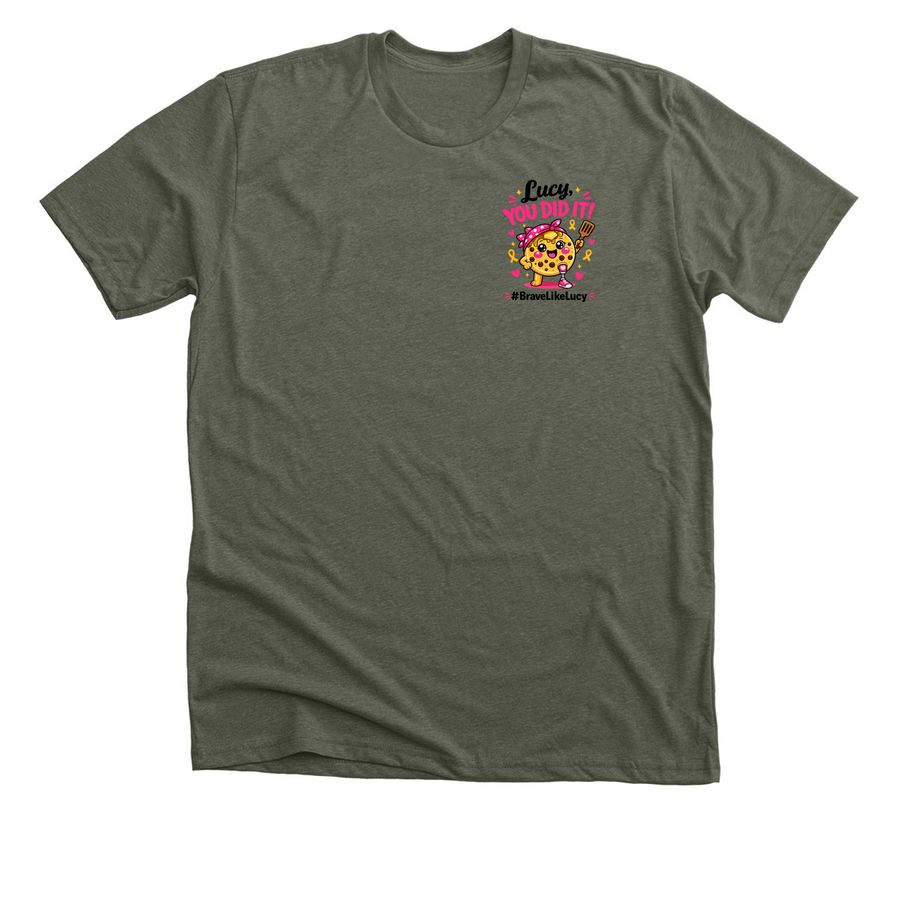 Brave Like Lucy ? No More Flippin' Chemo, a Heather Military Green Premium Unisex Tee