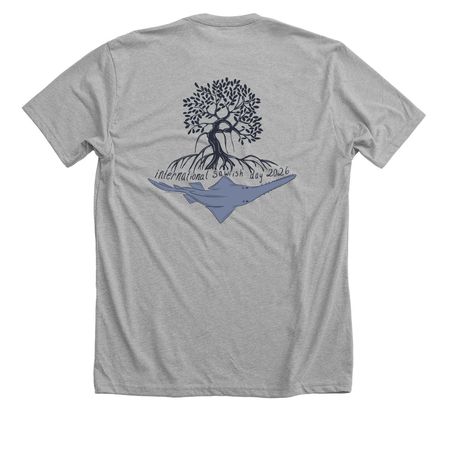 ISD 2026 (Indian Ocean logo), a Athletic Heather Premium Unisex Tee (back-view)