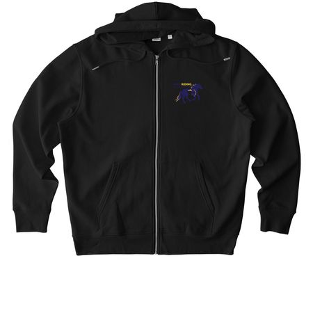 Reed Riding Instruction-Slogan, a Black Stanley/Stella Unisex Cultivator 2.0 Zip Up Pullover Hoodie