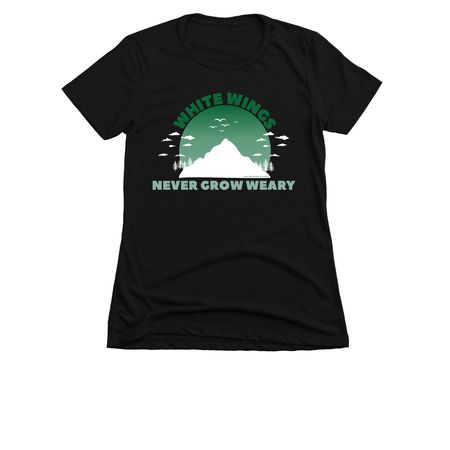 White Wings, a Black Women's Slim Fit Tee
