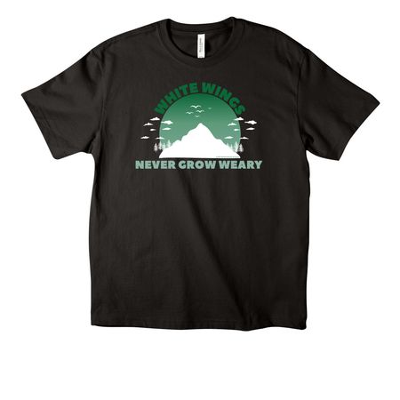 White Wings, a Black Unisex Heavyweight Tee