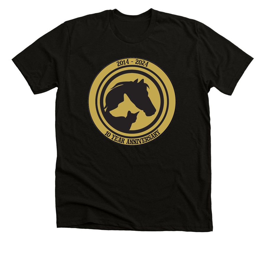 10 Year Anniversary Vintage Logo, a Solid Black Blend Premium Unisex Tee