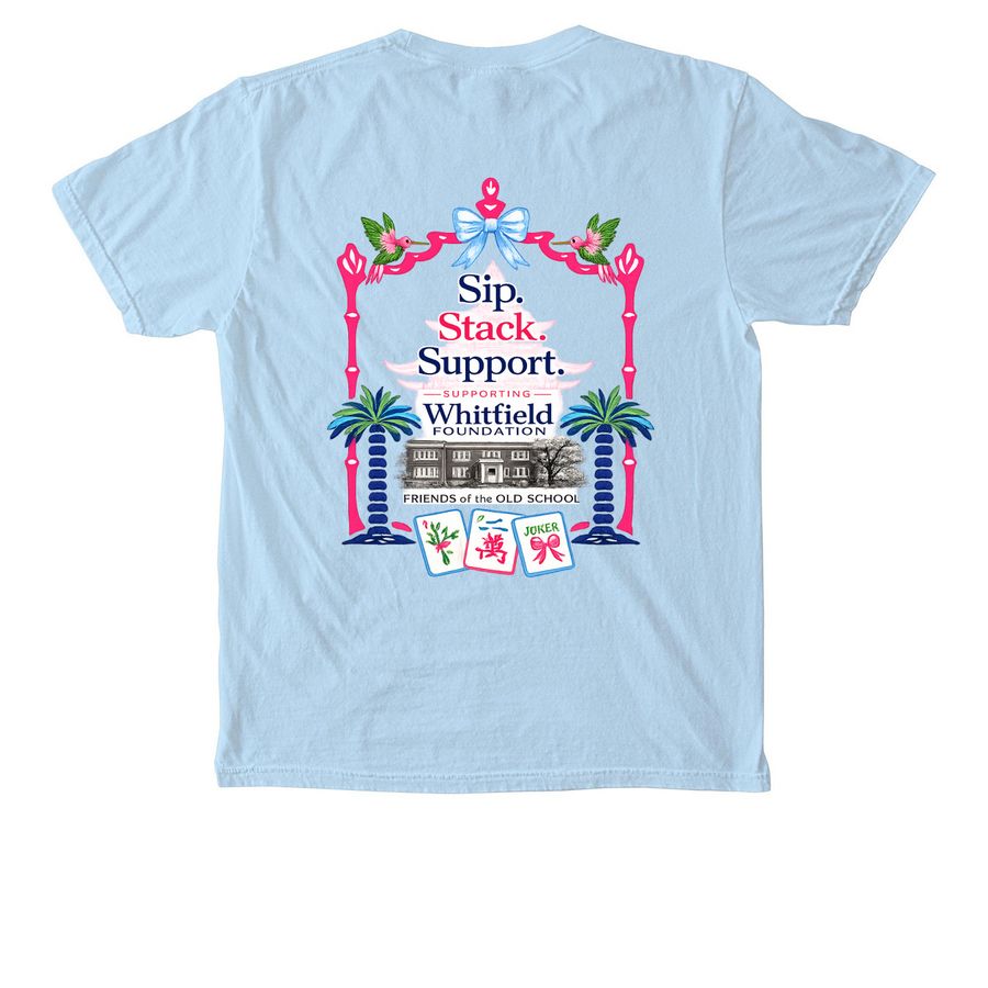 Mahjong & Mimosas, a Chambray Comfort Colors Pocket Tee (back-view)