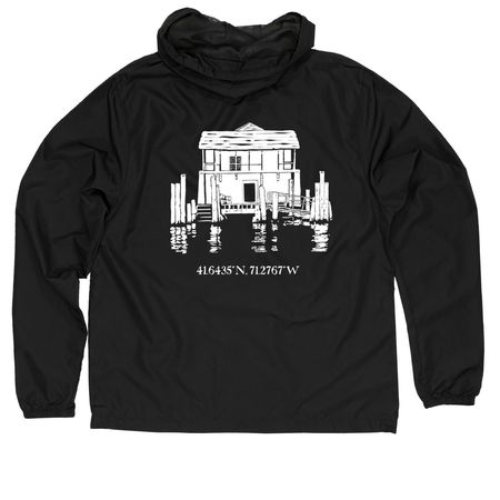 Boat House Windbreaker, a Black Quarter-Zip Windbreaker (back-view)