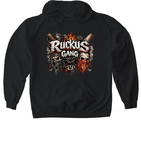 The Return of the Ruckus, a Black Gildan Softstyle Pullover Hoodie