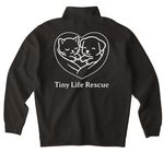 Tiny Life Rescue Logo - Hoodies, a Black Midweight Quarter Zip Pullover (back-view)