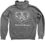 Tiny Life Rescue Logo - Hoodies, a Deep Heather Zip Up Hoodie (back-view)