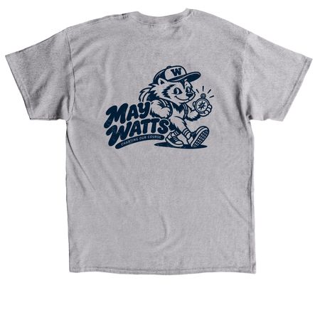 Front and Back Design in Navy, a Sport Grey Classic Unisex Tee (back-view)