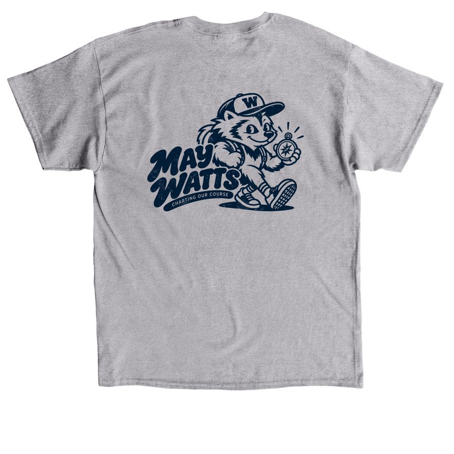 Front and Back Design in Navy, a Sport Grey Classic Unisex Tee (back-view)