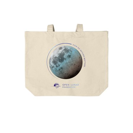 Open Lunar Shoulder Tote, a Natural Cotton Canvas Tote Bag