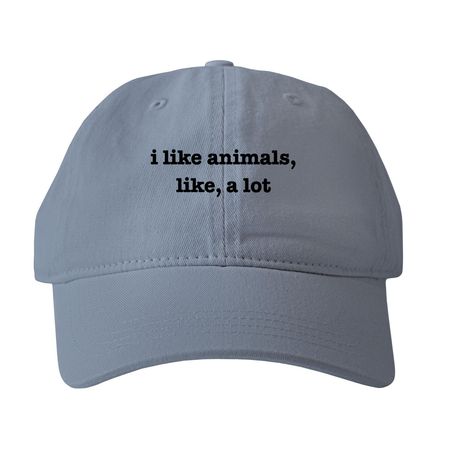 i like animals, like, a lot, a Bay Printed Pigment Dye Baseball Cap