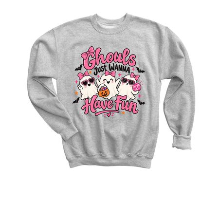 Ghouls Just Wanna Have Fun - Youth Crewneck, a Sport Grey Youth Crewneck Sweatshirt