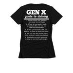 SKPcars Gen X guide, a Black Women's Slim Fit Tee (back-view)