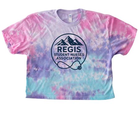 RSNA Logo, a Cotton Candy Women's Tie Dye Cropped Tee
