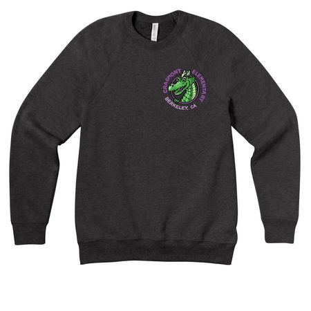 Adult Sizes Dragon Gear, a Dark Grey Heather Premium Raglan Crewneck Sweatshirt