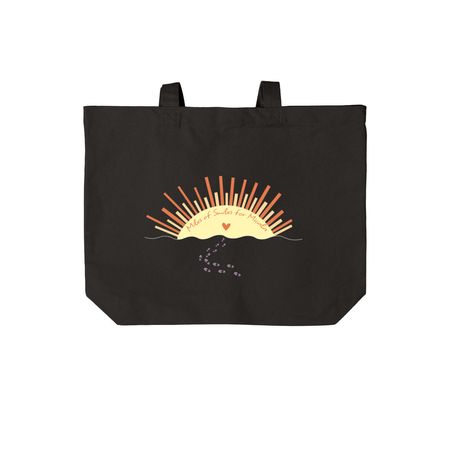 Miles of Smiles Bag, a Deep Black Cotton Canvas Tote Bag