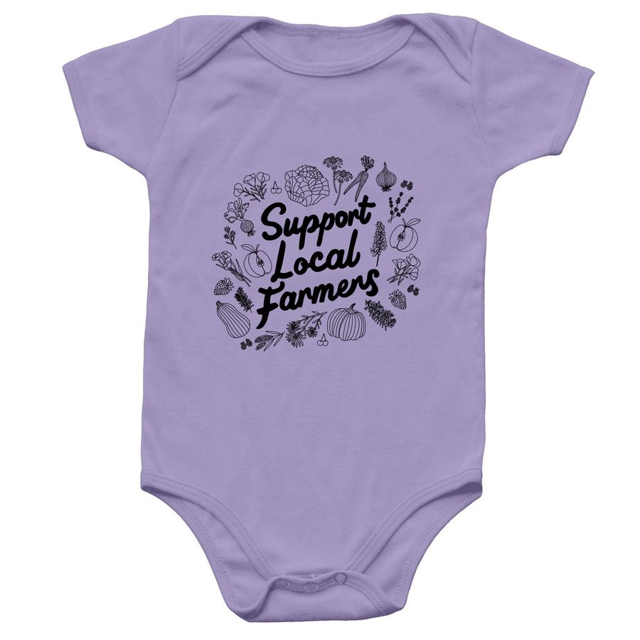 Support Local Farmers Baby (Veggies), a Lavender Infant Onesie