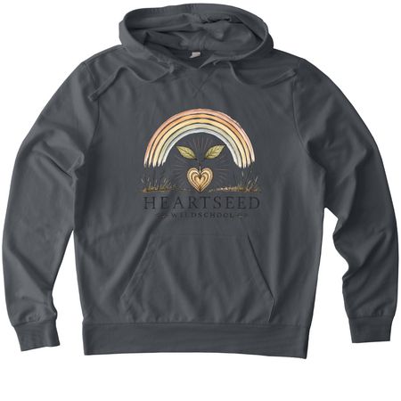 Stencil logo, a Terrain Grey Allmade Organic French Terry Pullover Hoodie