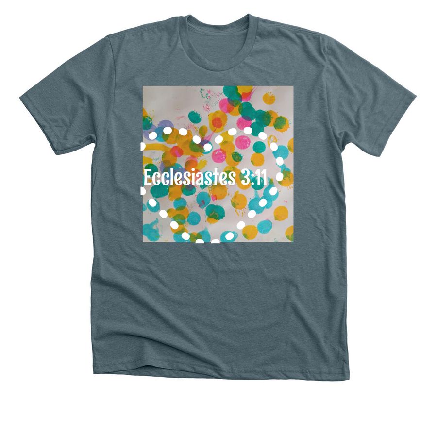 Raphie's Dots - Ecclesiastes 3:11, a Heather Slate Premium Unisex Tee