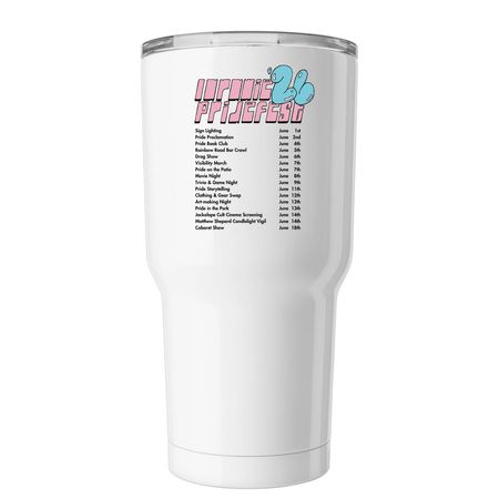 Tumbler | 2026 | Internet Fish, a White Insulated Tumbler (back-view)