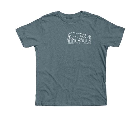 Youth Life Lessons from Horses - Dark Colors, a Heather Slate Premium Youth Tee
