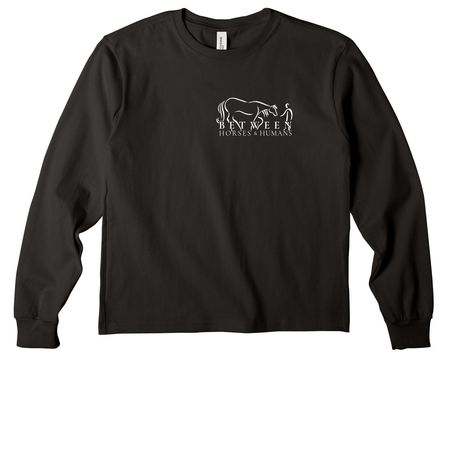Youth Life Lessons from Horses - Dark Colors, a Black Youth Heavyweight Long Sleeve Tee