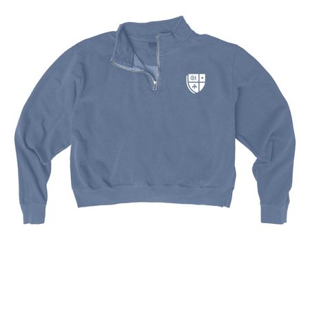 Simple Chatham Logo, a Blue Jean Comfort Colors Women's Quarter Zip Pullover