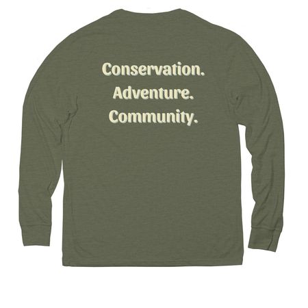 Apparel - Yellow Text, a Olive You Green Allmade Eco Triblend Long Sleeve Tee